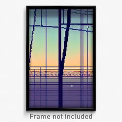 Pixel Art Poster - Digital Wire Frame Retreat (8 Bit Video Game Print)