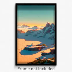 Pixel Art Poster - Arctic Esplande (8 Bit Psychedelic Trippy Video Game Print)