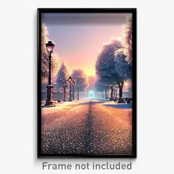 Pixel Art Poster - Frosty Boulevard (8 Bit Psychedelic Trippy Video Game Print)