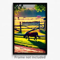 Pixel Art Poster - Treasured Farm (8 Bit Psychedelic Trippy Video Game Print)