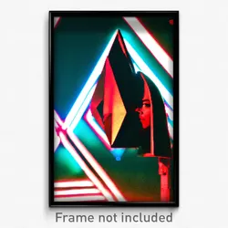 Pixel Art Poster - Triangular Head (8 Bit Psychedelic Trippy Video Game Print)