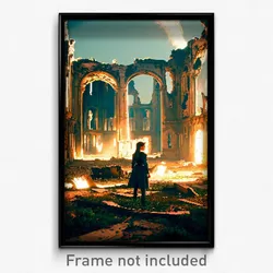 Pixel Art Poster - Impeccable Ruin (8 Bit Psychedelic Trippy Video Game Print)