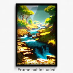 Pixel Art Poster - Worldly Stream (8 Bit Psychedelic Trippy Video Game Print)