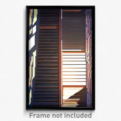 Pixel Art Poster - Puzzling Stair (8 Bit Psychedelic Trippy Video Game Print)