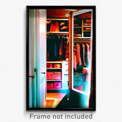 Pixel Art Poster - Enchanting Closet (8 Bit Psychedelic Trippy Video Game Print)