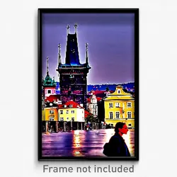 Pixel Art Poster - Thoughtful Prague (8 Bit Psychedelic Trippy Video Game Print)