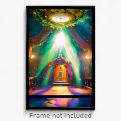 Pixel Art Poster - Enchanted Vestibule (8 Bit Psychedelic Video Game Print)