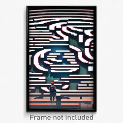 Pixel Art Poster - Modern Maze (8 Bit Psychedelic Trippy Weird Video Game Print)