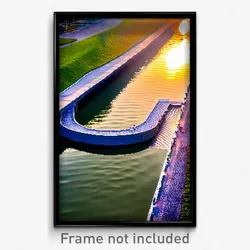 Pixel Art Poster - Tidy Waterway (8 Bit Psychedelic Trippy Video Game Print)