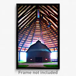 Pixel Art Poster - Round Barn (8 Bit Psychedelic Trippy Weird Video Game Print)