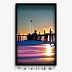 Pixel Art Poster - Frozen Pier (8 Bit Psychedelic Trippy Weird Video Game Print)