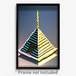 Pixel Art Poster - Imperfect Pyramid (8 Bit Psychedelic Trippy Video Game Print)