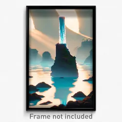 Pixel Art Poster - Liquid Promontory (8 Bit Psychedelic Trippy Video Game Print)