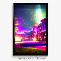 Pixel Art Poster - Enchanted Campus (8 Bit Psychedelic Trippy Video Game Print)