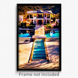 Pixel Art Poster - Majestic Villa (8 Bit Psychedelic Trippy Video Game Print)