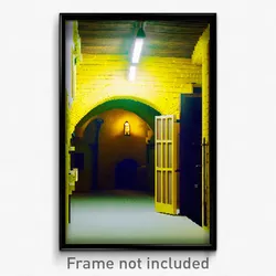 Pixel Art Poster - Yellow Cellar (8 Bit Psychedelic Trippy Video Game Print)
