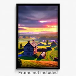 Pixel Art Poster - Magnificent Farmstead (8 Bit Psychedelic Video Game Print)