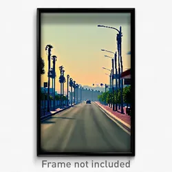 Pixel Art Poster - Unrealistic Boulevard (8 Bit Psychedelic Video Game Print)