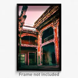 Pixel Art Poster - Worn Mexican Architecture (8 Bit Video Game Print)