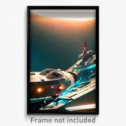 Pixel Art Poster - Wonderful Spaceship (8 Bit Psychedelic Video Game Print)
