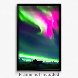 Pixel Art Poster - Haunted Aurora (8 Bit Psychedelic Trippy Video Game Print)