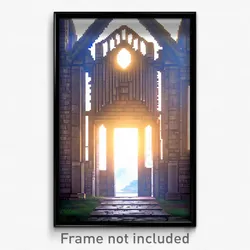 Pixel Art Poster - Unnatural Priory (8 Bit Psychedelic Trippy Video Game Print)