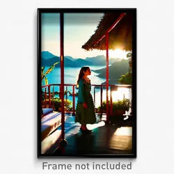 Pixel Art Poster - Exotic View (8 Bit Psychedelic Trippy Weird Video Game Print)