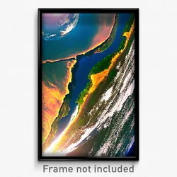 Pixel Art Poster - Unrealistic Earth (8 Bit Psychedelic Trippy Video Game Print)