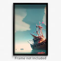 Pixel Art Poster - Fluid Shipwreck (8 Bit Psychedelic Trippy Video Game Print)