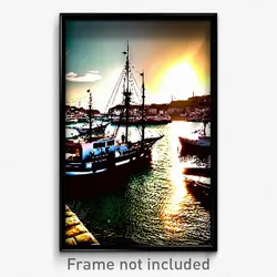 Pixel Art Poster - Authentic Harbour (8 Bit Psychedelic Trippy Video Game Print)