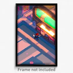 Pixel Art Poster - Enormous Video Game (8 Bit Psychedelic Video Game Print)