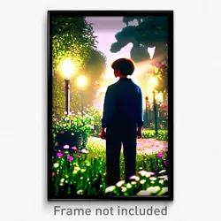 Pixel Art Poster - Dim Garden (8 Bit Psychedelic Trippy Weird Video Game Print)