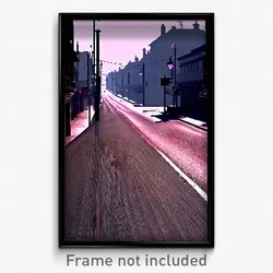 Pixel Art Poster - Bleak Street (8 Bit Psychedelic Trippy Video Game Print)