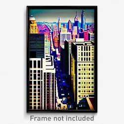 Pixel Art Poster - Notable American City (8 Bit Psychedelic Video Game Print)