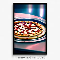 Pixel Art Poster - Oval Pizza (8 Bit Psychedelic Trippy Weird Video Game Print)