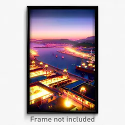 Pixel Art Poster - Humongous Harbour (8 Bit Psychedelic Trippy Video Game Print)
