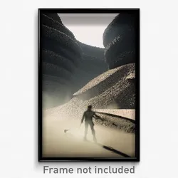 Pixel Art Poster - Black Earthworks (8 Bit Psychedelic Trippy Video Game Print)