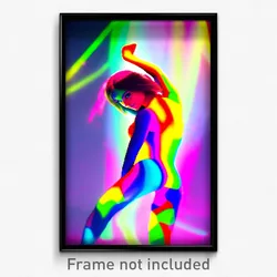 Pixel Art Poster - Colorful Body (8 Bit Psychedelic Trippy Video Game Print)