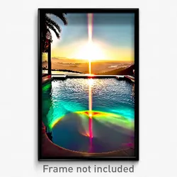 Pixel Art Poster - Spectacular Pool (8 Bit Psychedelic Trippy Video Game Print)