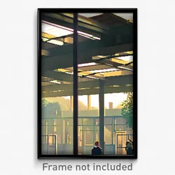 Pixel Art Poster - Peaceful Middle School (8 Bit Psychedelic Video Game Print)