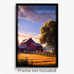 Pixel Art Poster - Jaw Dropping Farmstead (8 Bit Psychedelic Video Game Print)