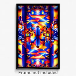 Pixel Art Poster - Kaleidoscopic Spanish City (8 Bit Video Game Print)