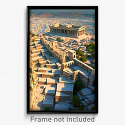 Pixel Art Poster - Rough Acropolis (8 Bit Psychedelic Trippy Video Game Print)