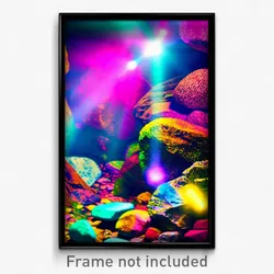 Pixel Art Poster - Colorful Rock (8 Bit Psychedelic Trippy Video Game Print)