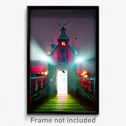 Pixel Art Poster - Haunted Madhouse (8 Bit Psychedelic Trippy Video Game Print)