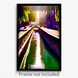 Pixel Art Poster - Made Up Canal (8 Bit Psychedelic Trippy Video Game Print)