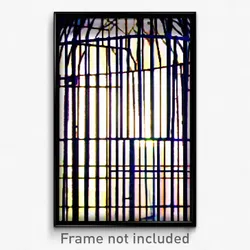 Pixel Art Poster - Complex Wire Frame Chamber (8 Bit Video Game Print)