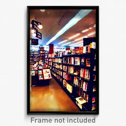 Pixel Art Poster - Homely Book Store (8 Bit Psychedelic Trippy Video Game Print)