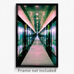 Pixel Art Poster - Glass Corridor (8 Bit Psychedelic Trippy Video Game Print)