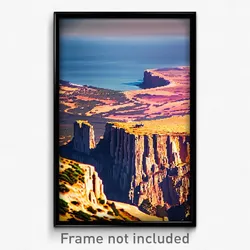 Pixel Art Poster - Fabulous Cliff (8 Bit Psychedelic Trippy Video Game Print)
